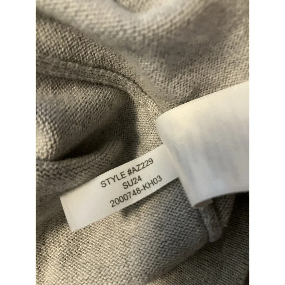 J. Crew Men's Cotton Crewneck Sweater-Tee Large Gray Textured Luxe Minimalist